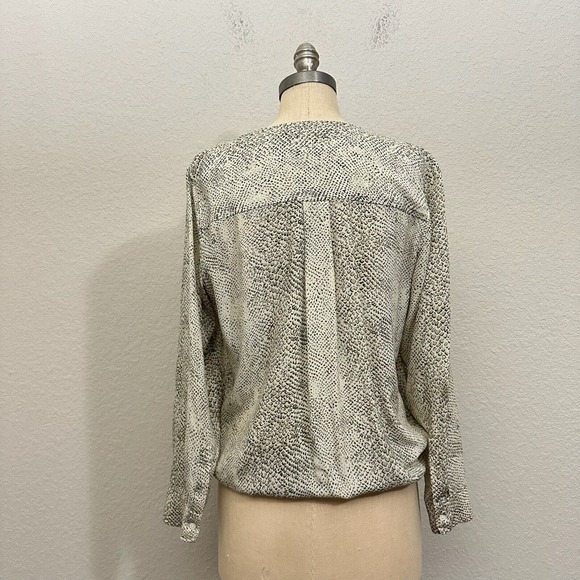 RAILS Hillary Snakeskin-Print Surplice Top Faux Wrap in Cream - Picture 9 of 13